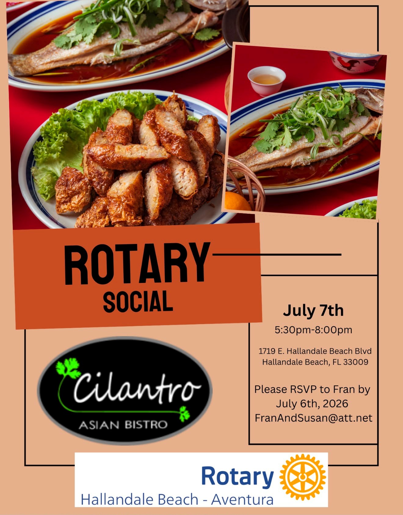 Rotary Social: Tue., Jul 7, @ 5:30 pm